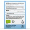 Achterkant van de Mushrooms4Life - Biologische paddenstoel Lion's Mane Poeder (60 gram) blauwe supplementendoos met daarop de gebruiksaanwijzing, voedingsinformatie, ingrediëntenlijst, voorzorgsmaatregelen, biologische certificeringslogo's en gegevens van de fabrikant. miniatuur