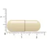 Illustratie van een capsule van Vitakruid - Gebufferde Vitamine C® (90 veganistische capsules) in beige kleur naast een liniaal, met een lengte van ongeveer 2,5 centimeter. miniatuur