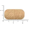Een close-upfoto van een gevlekte beige, langwerpige tablet met een centrale breukstreep uit de Vitakruid - Multi Dag & Nacht® Mama (2 x 30 tabletten), naast een liniaal voor de schaal. miniatuur