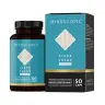 Een bruine fles en groenblauwe doos MindScopic - CLEAR FOCUS™ Cafeïnevrije Capsules (50 stuks), gelabeld voor mentale prestaties. miniatuur