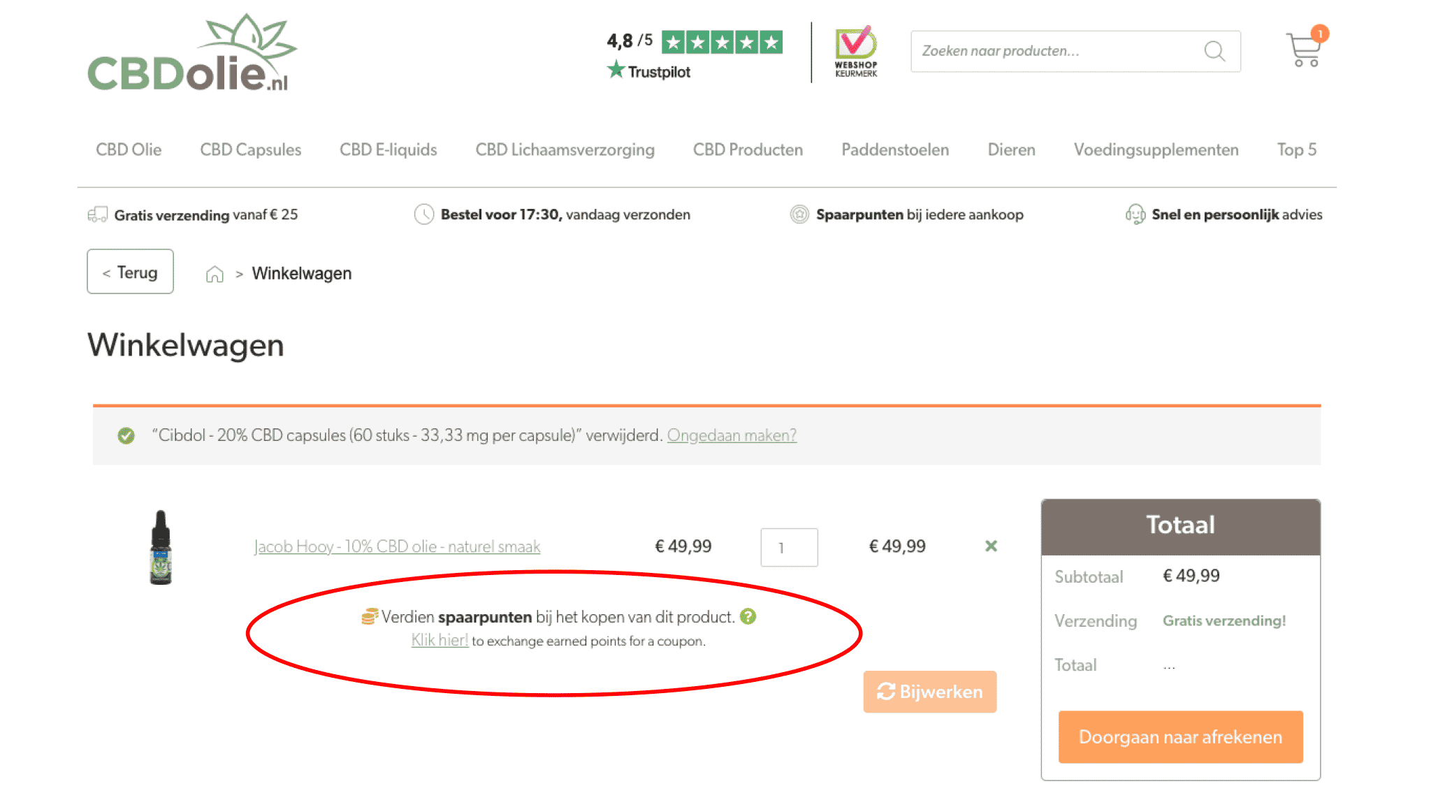 een screenshot van een fles wijn op een website.