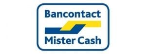 een logo voor een bank met de woorden bancontact mister cash.
